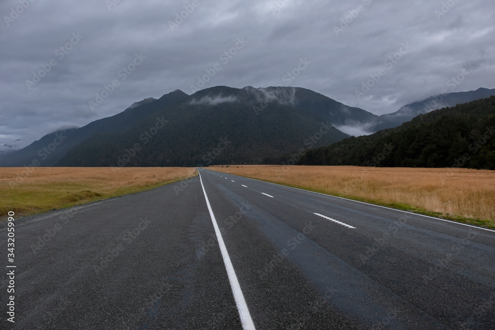 The Road between Te Anau and Manapouri, South Island, New Zealand