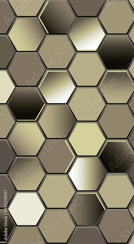 Fototapeta Naklejka Na Ścianę i Meble -  Abstract seamless background with hexagon colored tiles