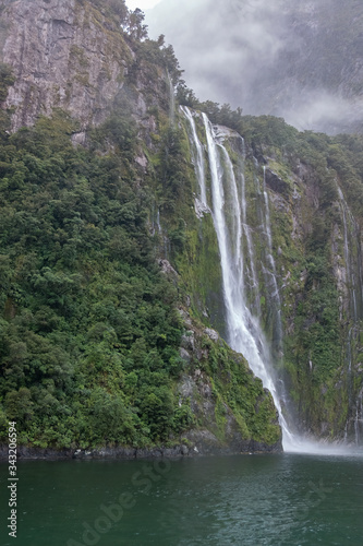 Stirling Falls  Milford Sound  Fiordland National Park  South Island  New Zealand