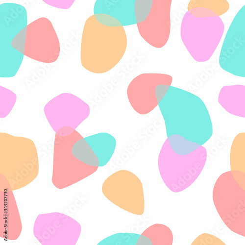 Wallpaper Mural Vector seamless pattern with abstract elements, colored in overlap style. Trendy shapes and colors for textile, wallpaper, fabric, wrapping paper Torontodigital.ca