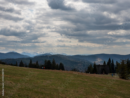 Krawcow Wierch beatiful lanscape view Beskid Zywiecki photo