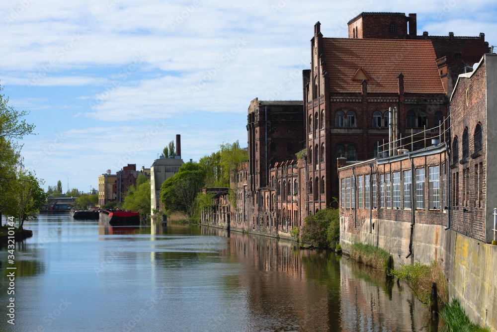 Fototapeta premium Historic factory ruins of Szczecin old breweries .