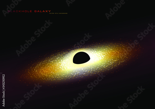 Blackhole in the galaxy center. Space vector illustration.