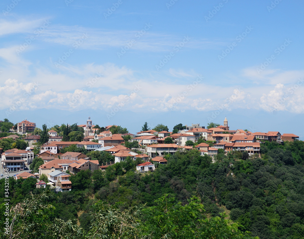Village in the mountains. View of the city of Sighnaghi Georgia