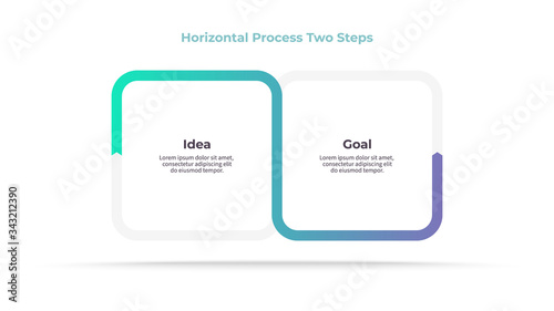 Business infographics. Timeline with 2 steps, options. Vector template.
