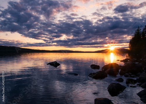 Sunset in the summer of Härjedalen