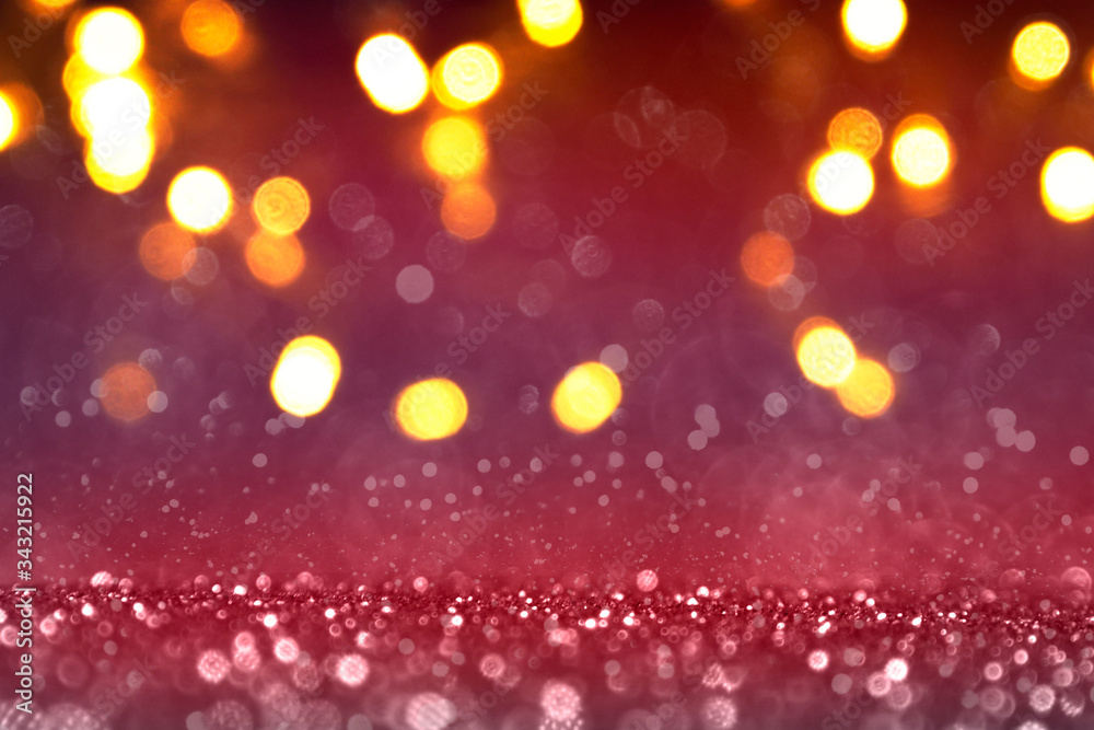 Obraz premium Christmas and Happy new year on blurred bokeh with snowfall banner background