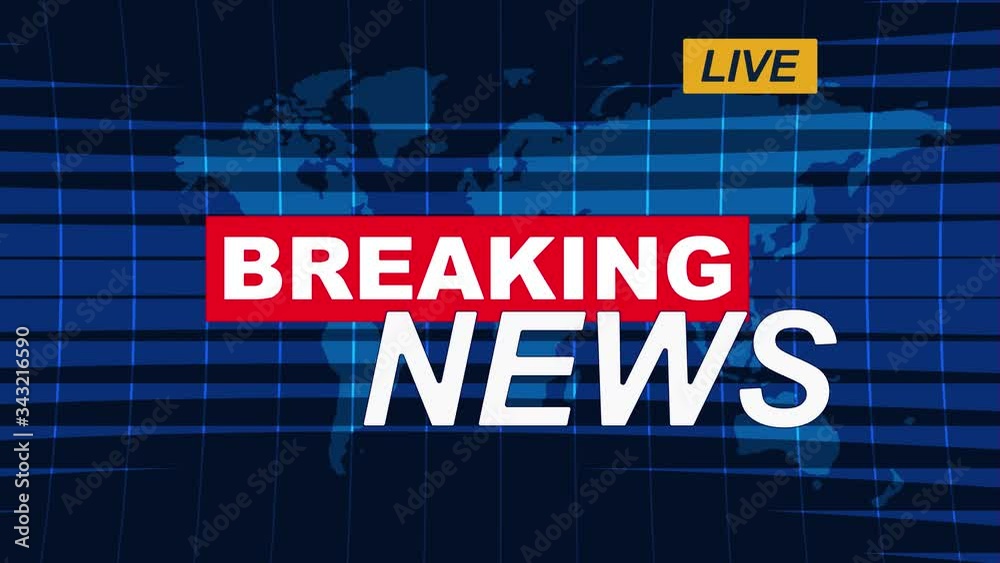 Textless broadcasting news intro graphics animation.