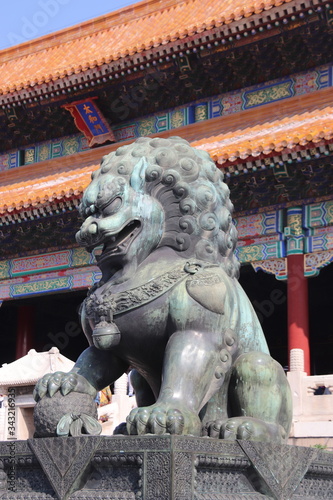Lion de la Cité Interdite à Pékin, Chine
