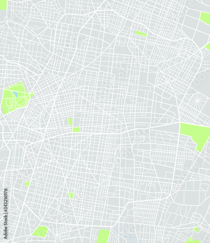 Wallpaper Mural Color vector map of Mexico City Mexico.
Vector city center illustration.
 Torontodigital.ca