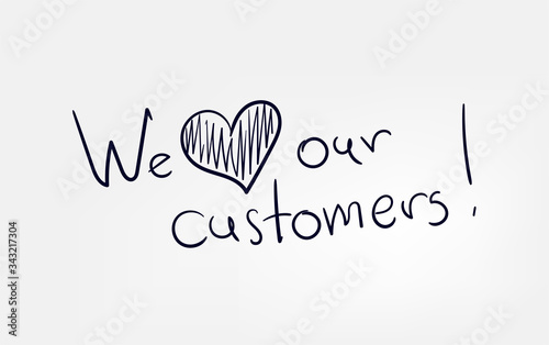 line doodle vector sketch design we love our customers