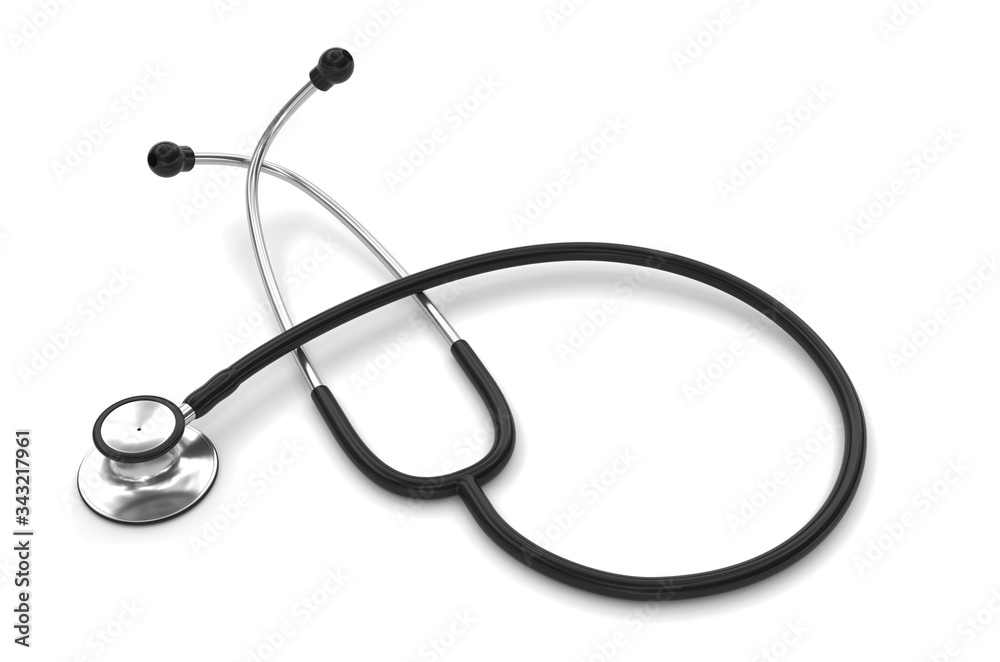 Stethoscope isolated on white 3d rendering Stethoscope isolated on white 3d rendering