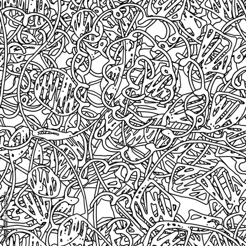 Seamless abstract texture. Black and white repeating background