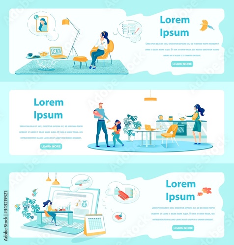 Remote Job Opportunities Web Banner Templates Set