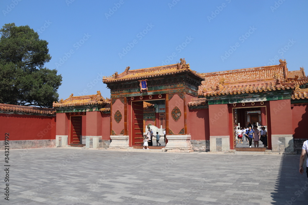 Porte d'un pavillon de la Cité interdite à Pékin, Chine Porte d'un pavillon de la Cité interdite à Pékin, Chine