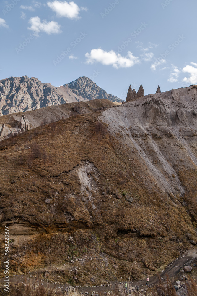 Fototapeta premium mountains and rocks with a beautiful brown texture