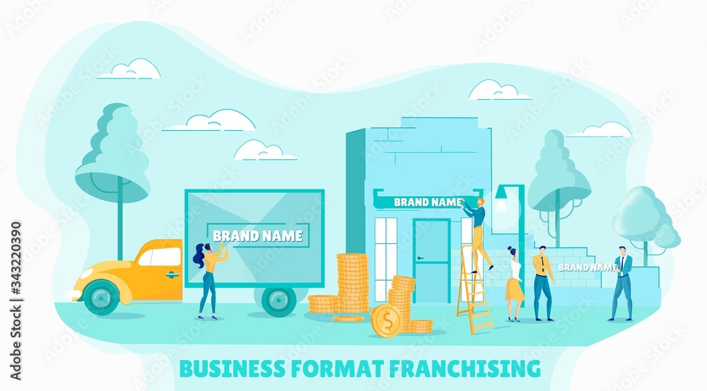 Naklejka premium Business Format Franchising, Trademark Creating.