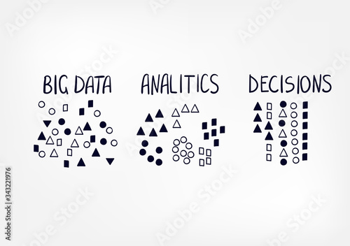 big data vector doodle lettering sketch tag cloud concept