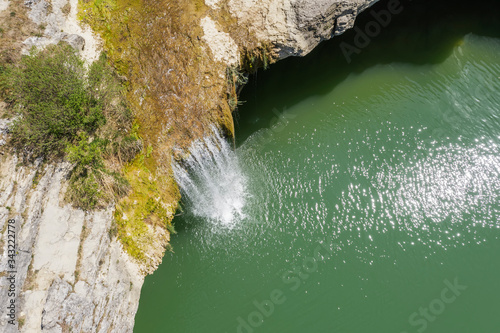 An aerial view of waterfall Zarecki krov, Istria, Croatia photo
