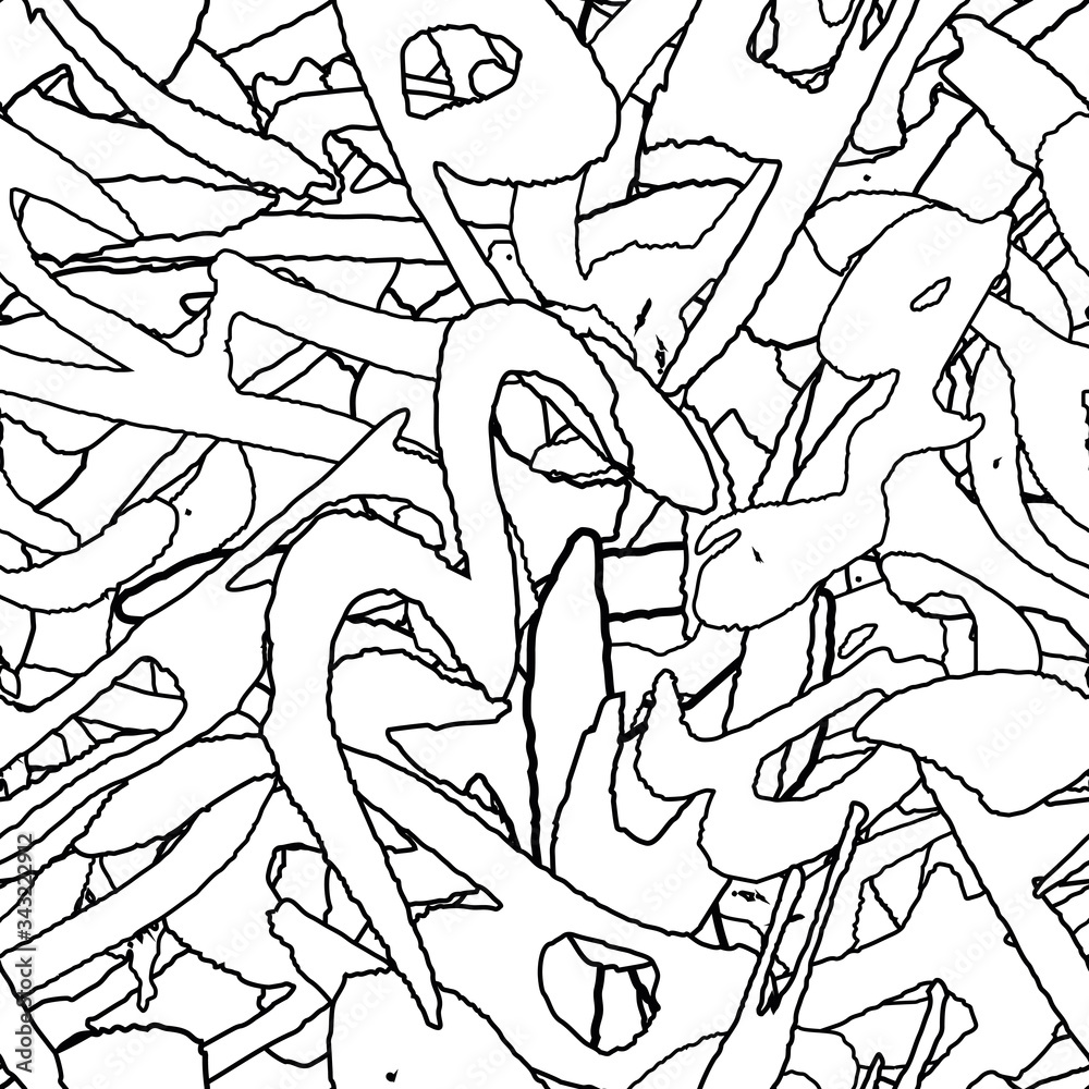 Fototapeta premium Seamless abstract texture. Black and white repeating background