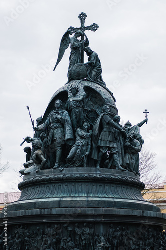 Veliky Novgorod city kremlin. Monument millenium of Russia