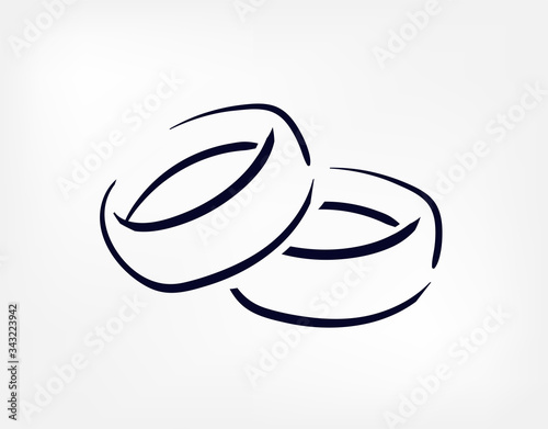 rings vector doodle hand drawn line illustration symbol