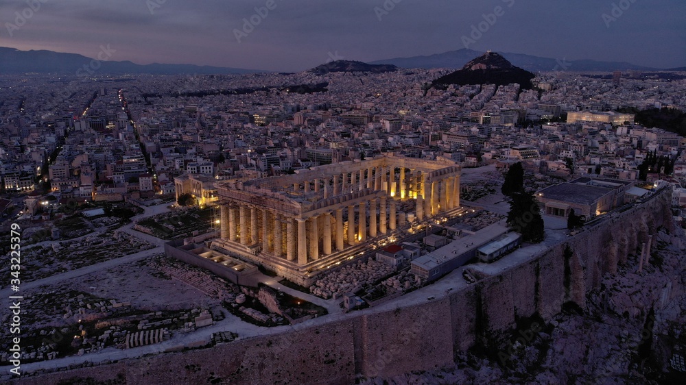Acropolis of Athens at sunset