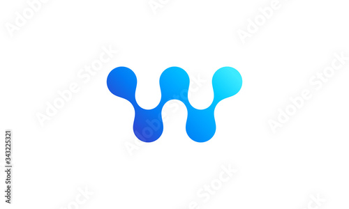 letter w logo modern web technology concept vector design template
