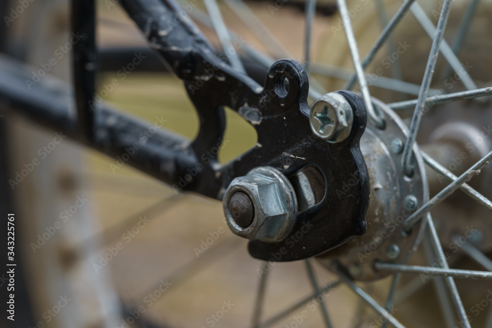 Fototapeta premium close up of a bicycle wheel
