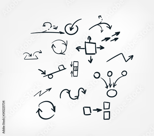 process diagram statistics line art doodle vector symbol sign concept set