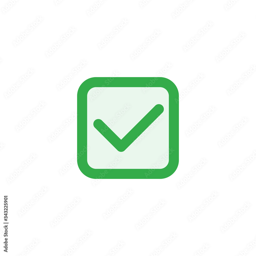 Green tick check mark or confirm icon. Stock vector illustration isolated on white background. Green tick check mark or confirm icon. Stock vector illustration isolated on white background.