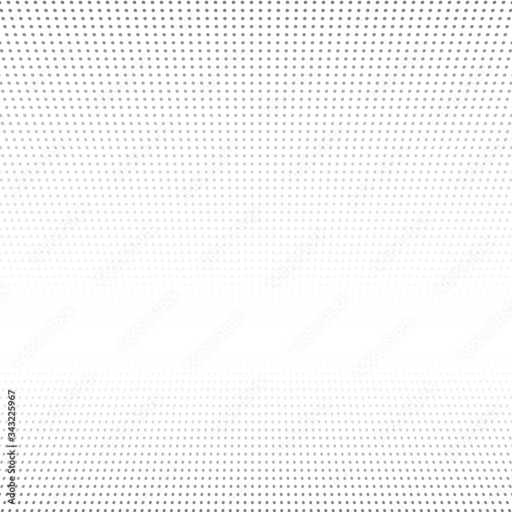 Halftone dots background. Faded dotted gradient. Monochrome abstract texture.