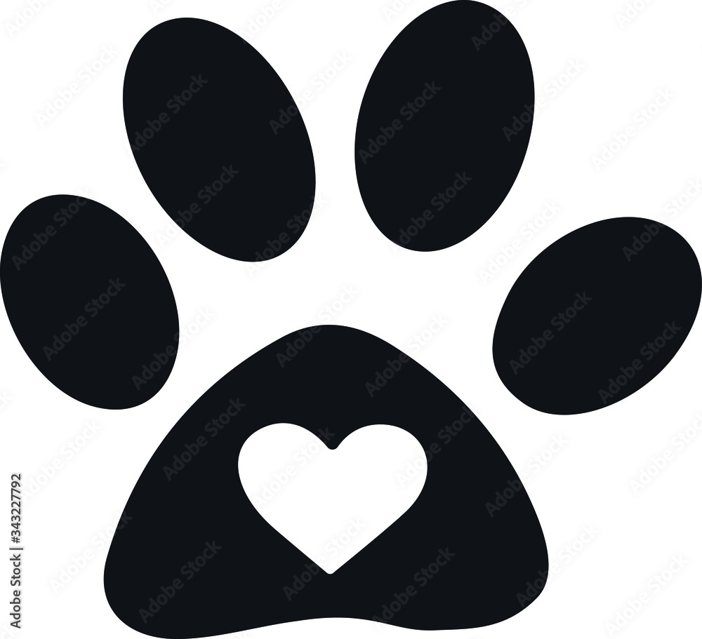 Animal Paw Silhouette, vector, illustration Animal Paw Silhouette, vector, illustration