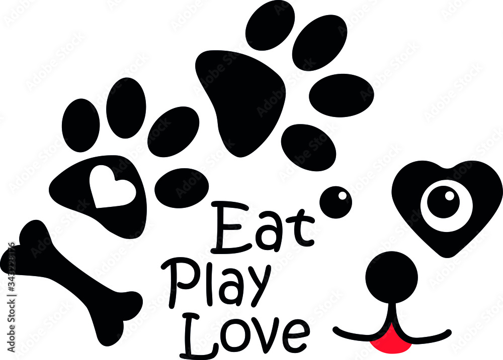 Play, Love, Eat, Vector, Illustration Play, Love, Eat, Vector, Illustration