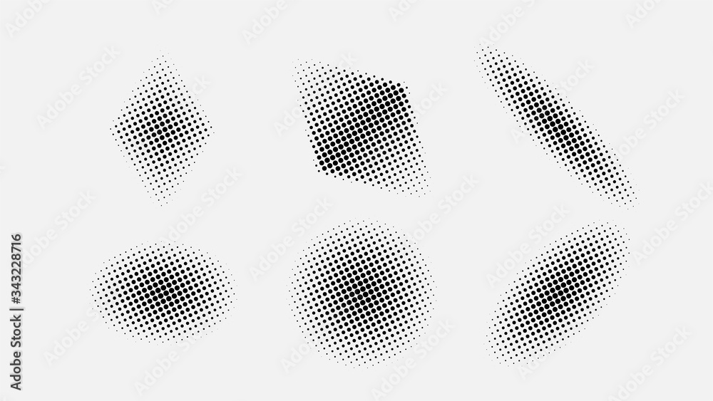 Set of halftone effects. Template for your design.