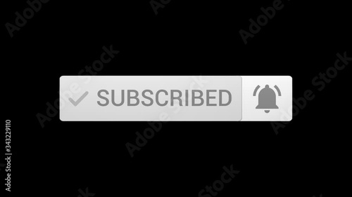Mouse Clicking a Subscribe Button and Bell Notification. Youtube Intro. photo