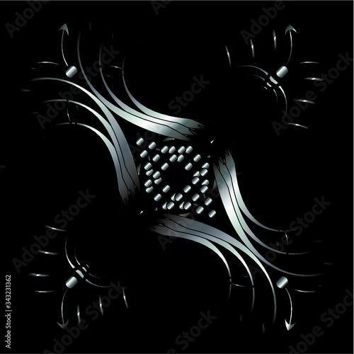 Geometric pattern print embroidery graphic design vector art