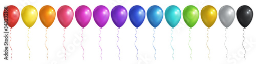 Balloon, different colors, big realistic set. Vector EPS 10.