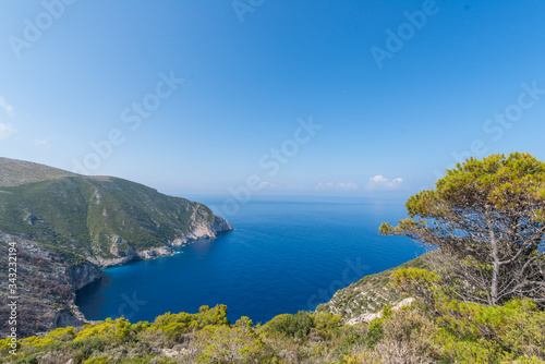 rocky coast of the Greek island of Zakynthos
