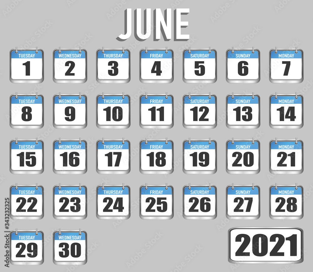 June of 2021 year. Month, day, week. Simply trendy design. Vector illustration background for web, business, reminder, planner, organiser June of 2021 year. Month, day, week. Simply trendy design. Vector illustration background for web, business, reminder, planner, organiser
