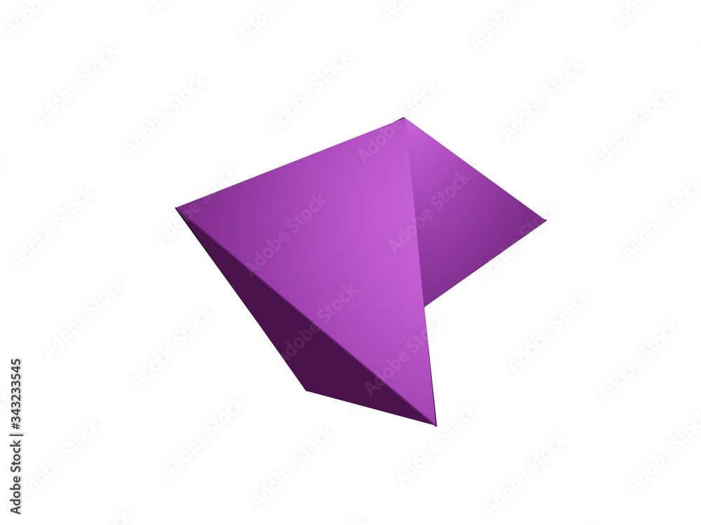 3D render. Dynamic logo isolated on a white background. Bright sign or symbol of non-standard shape.