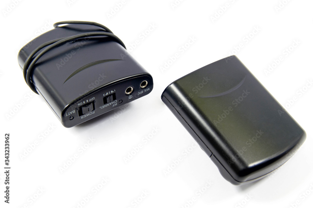 Two wireless microphones set isolated Two wireless microphones set isolated