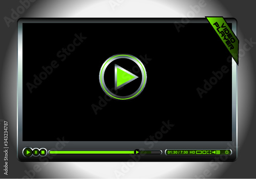 video preview interface graphic design vector art