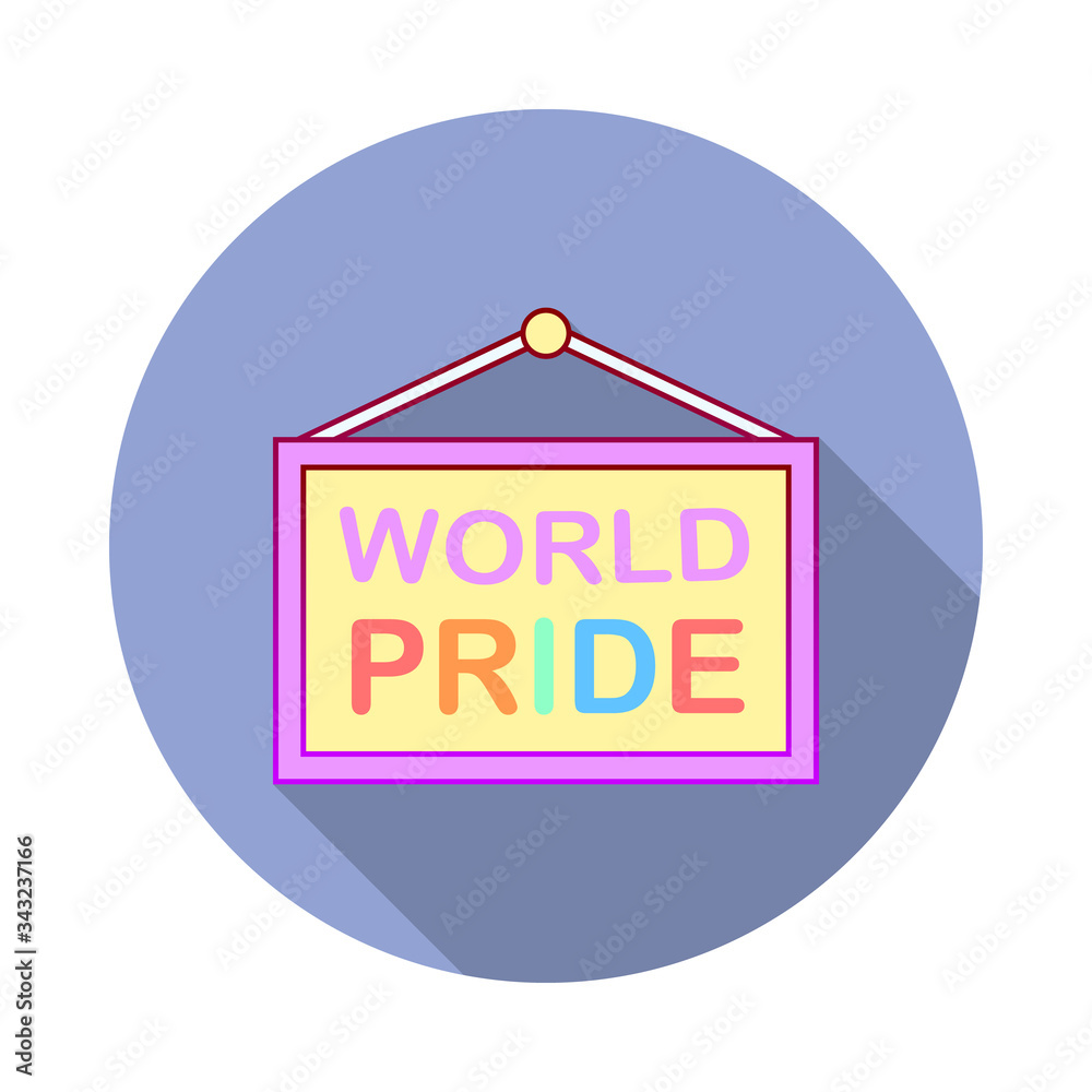 Pride day, sign long shadow icon. Simple color vector of World pride day icons for ui and ux, website or mobile application Pride day, sign long shadow icon. Simple color vector of World pride day icons for ui and ux, website or mobile application