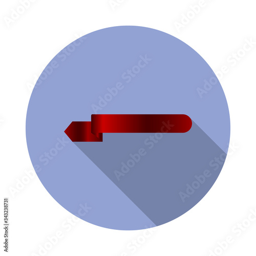 ribbons, red, sash long shadow icon. Simple color vector of Ribbons icons for ui and ux, website or mobile application