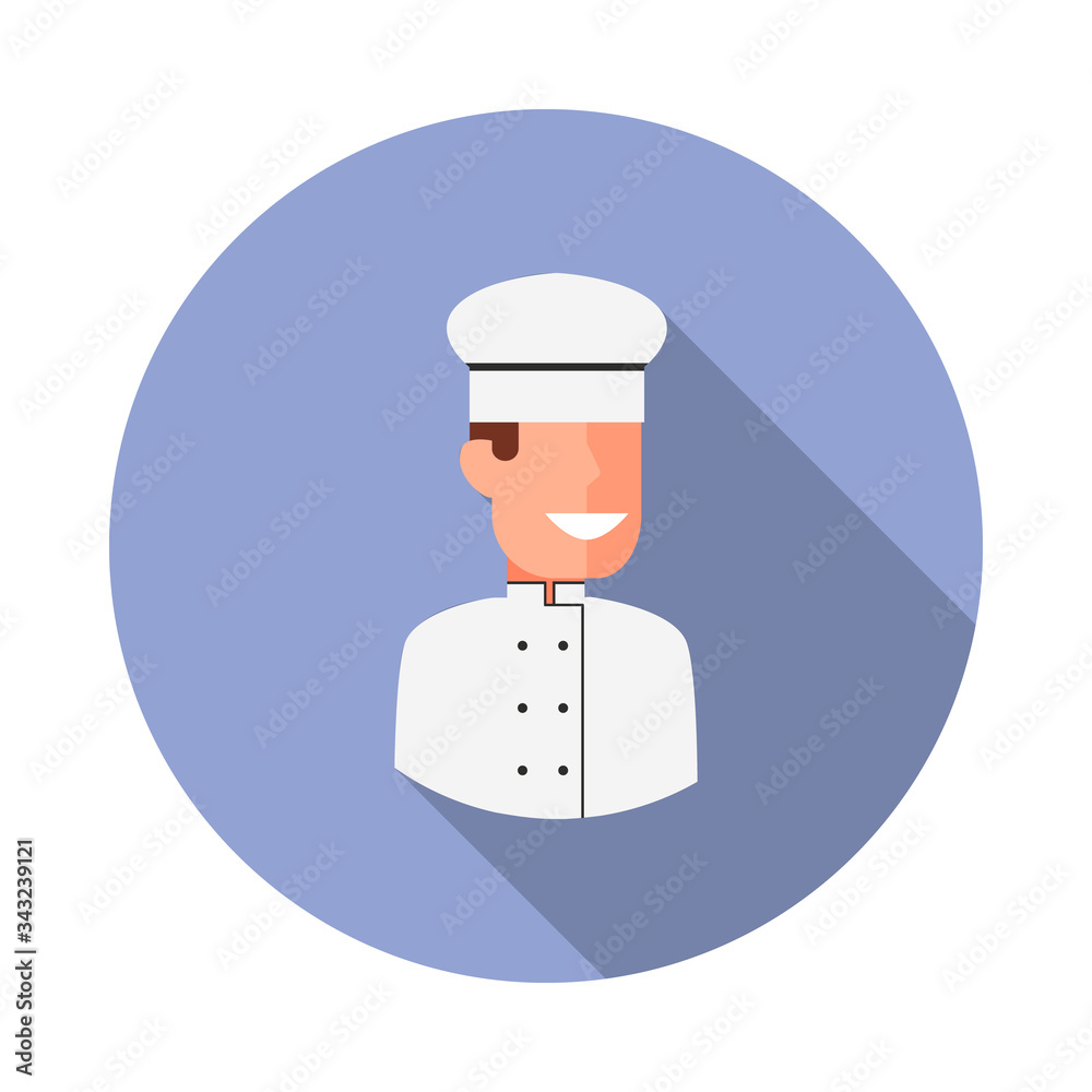 colored avatar of cook long shadow icon. Simple color vector of Avatar icons for ui and ux, website or mobile application colored avatar of cook long shadow icon. Simple color vector of Avatar icons for ui and ux, website or mobile application