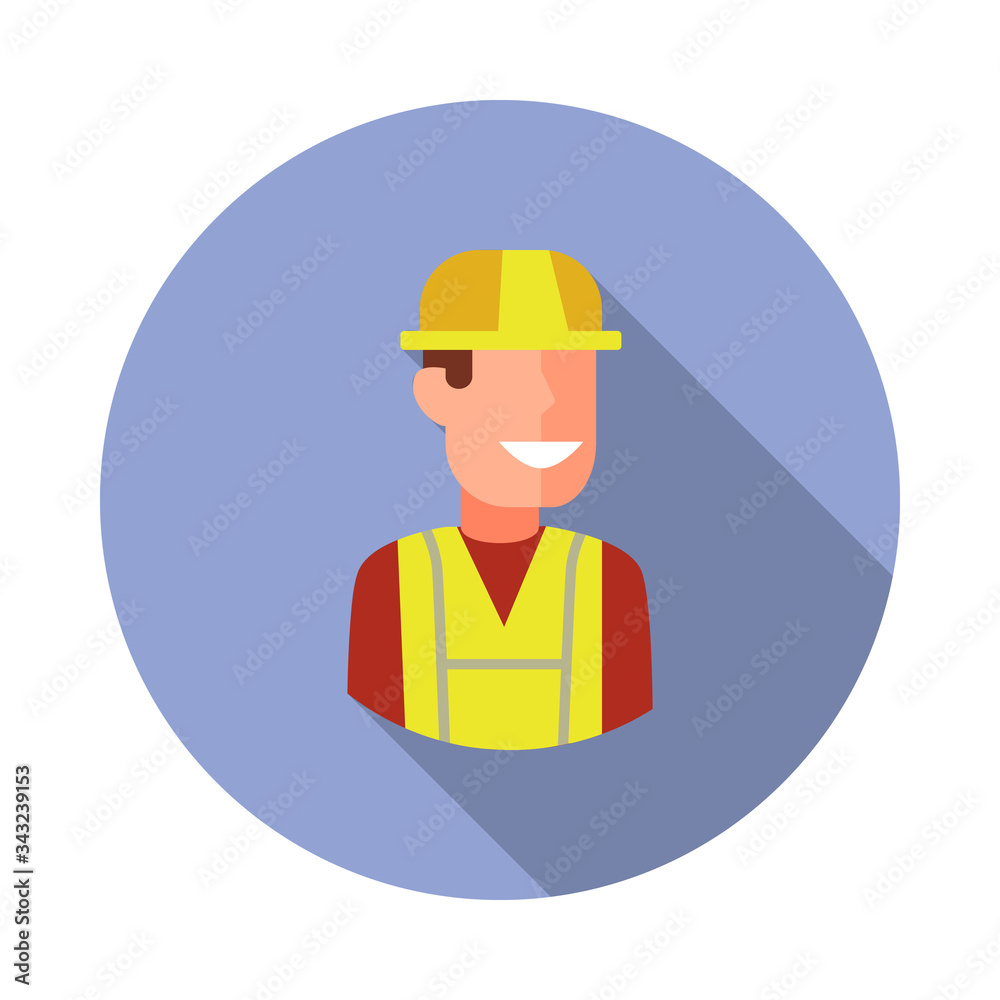 colored avatar of builder long shadow icon. Simple color vector of Avatar icons for ui and ux, website or mobile application colored avatar of builder long shadow icon. Simple color vector of Avatar icons for ui and ux, website or mobile application