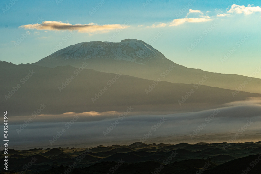 Mount Kilimanjaro at sunrise.