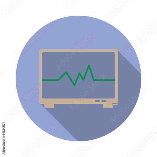 colored cardiograph long shadow icon. Simple color vector of web icons for ui and ux, website or mobile application