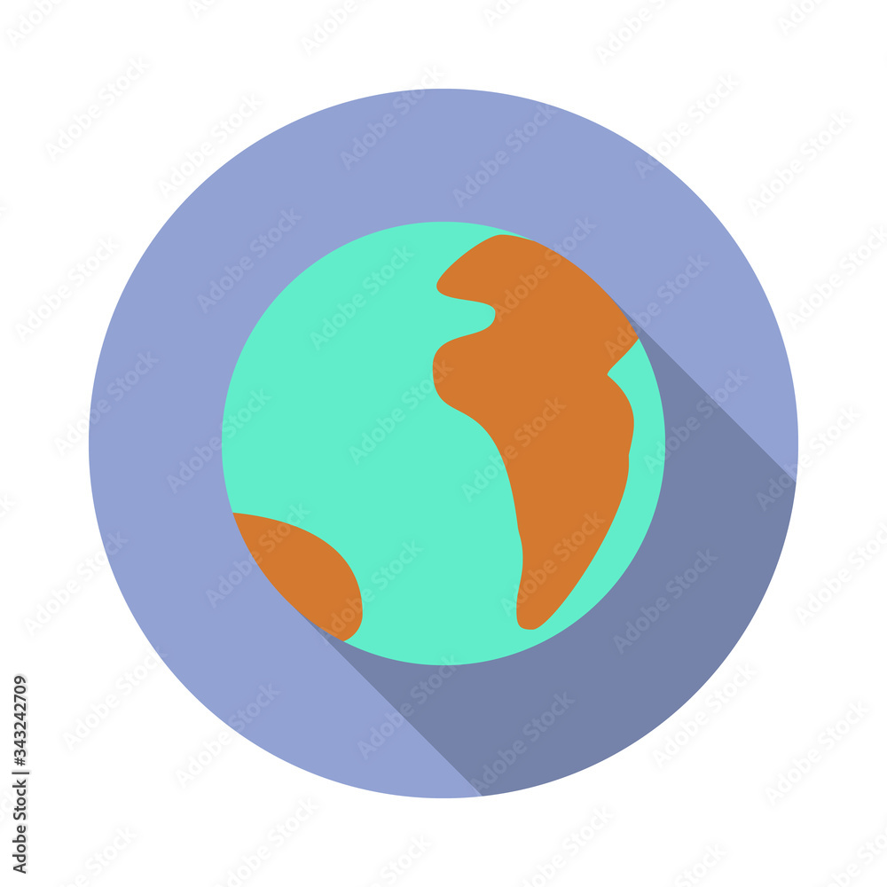 earth from space colored long shadow icon. Simple color vector of space icons for ui and ux, website or mobile application earth from space colored long shadow icon. Simple color vector of space icons for ui and ux, website or mobile application